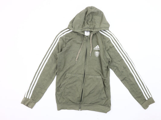 Additional front view of Adidas Men's Green Hooded Jacket XS