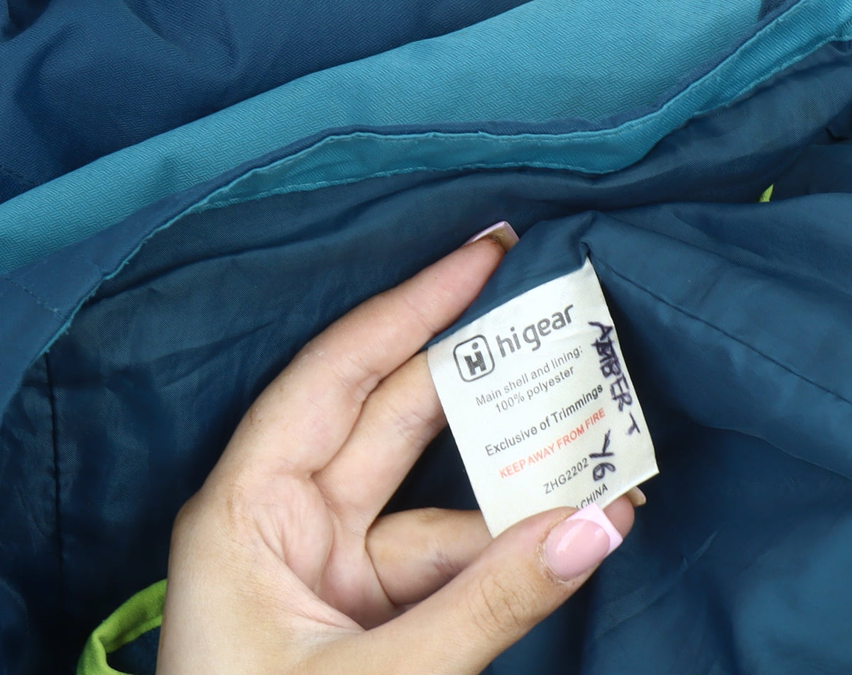 Brand and care label for Hi Gear women’s blue 3-in-1 waterproof jacket 32