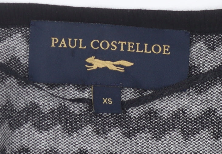 Paul Costelloe Black Chevron Sheath Dress XS Women