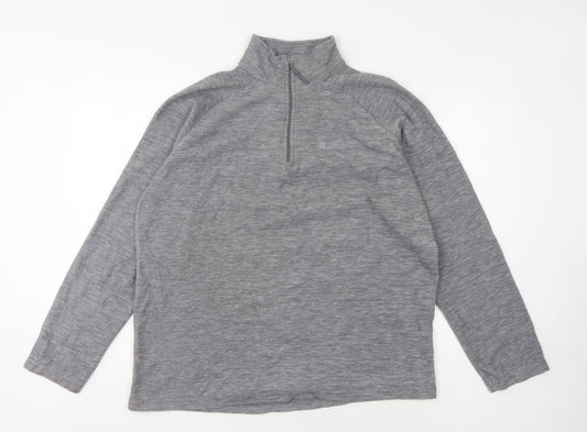Mountain Warehouse Unisex Grey 1/4 Zip Fleece Sweatshirt L