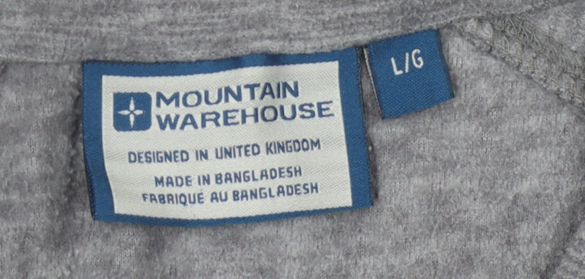 Mountain Warehouse Unisex Grey 1/4 Zip Fleece Sweatshirt L