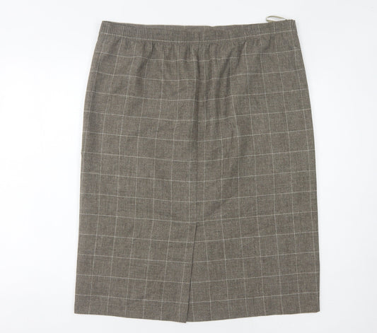 Sarah Hamilton Women's Brown Check Pencil Skirt Size 18
