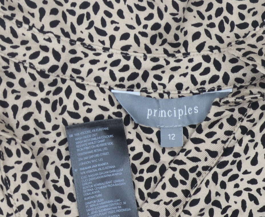 Close-up detail of Principles Women's Animal Print Collared Dress