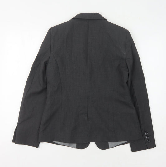 BHS Women's Grey Blazer Size 12 Notch Lapel