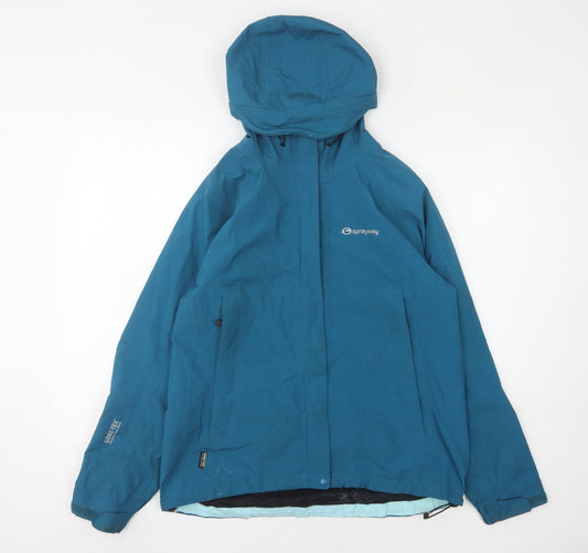 Sprayway Women's Blue Medium Hooded Windbreaker Jacket