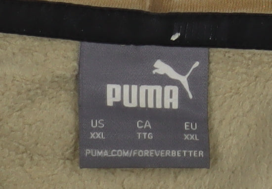 Puma Men's Beige 2XL Pullover Hoodie with Logo