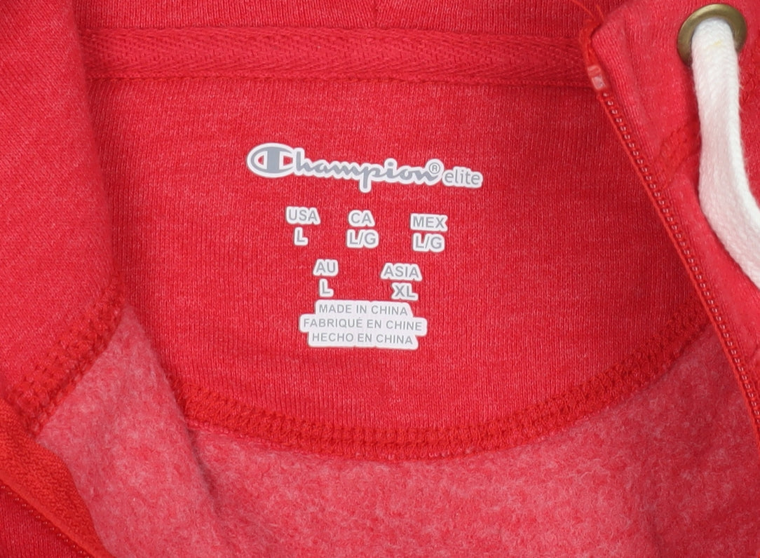 Champion Unisex Red Full Zip Hoodie L