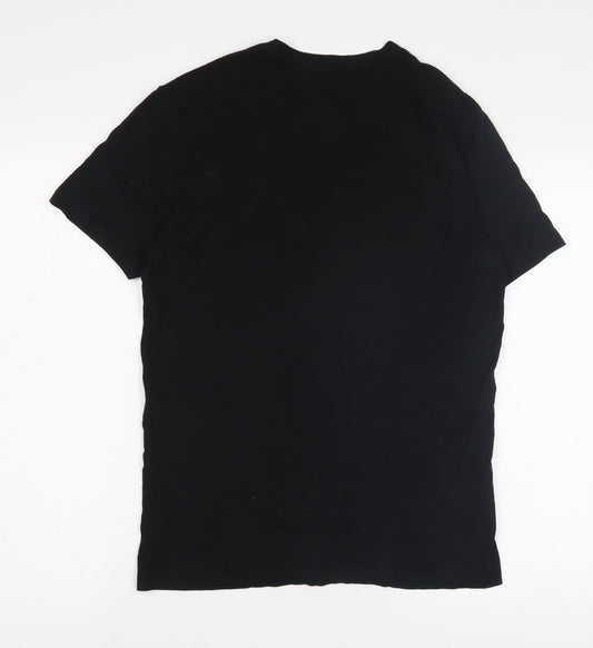 AllSaints Men’s Black Regular Fit Crew Neck T-Shirt S
