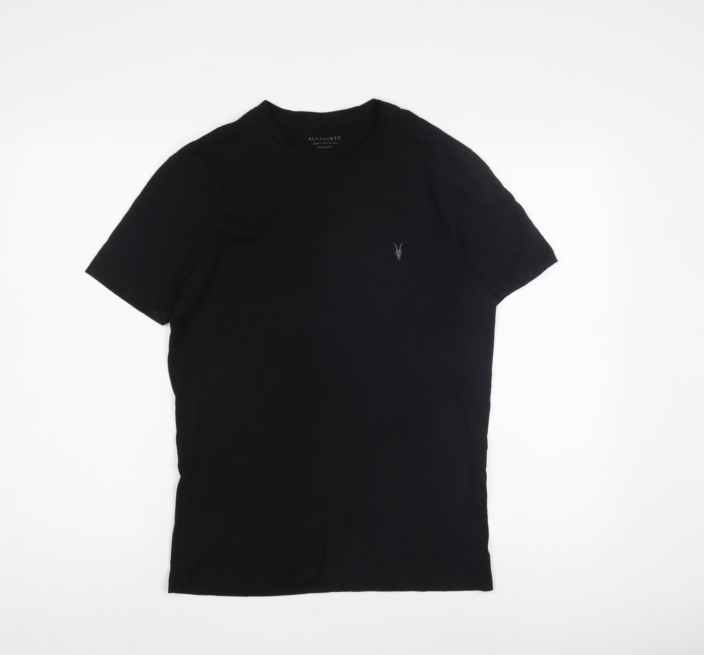 AllSaints Men’s Black Regular Fit Crew Neck T-Shirt S