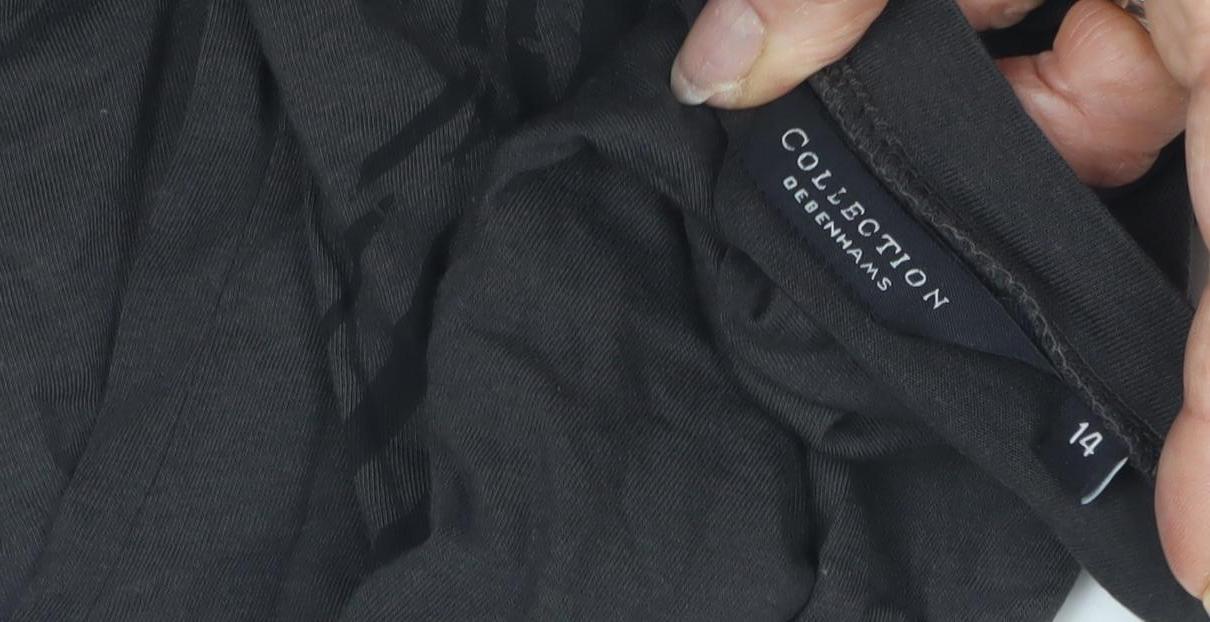 Close-up detail of Debenhams Women's Black Beaded Top, size 14