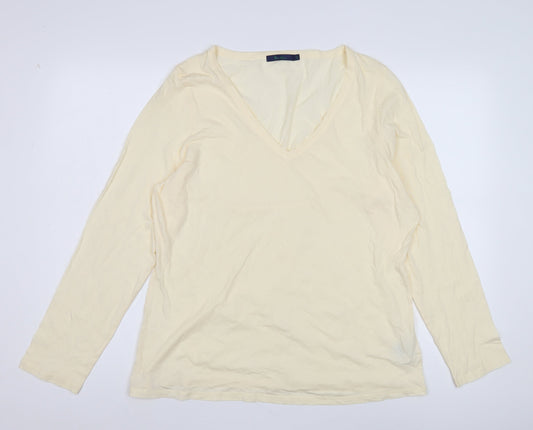 Womens UK Size 2 Boden Beige Cotton T-Shirt