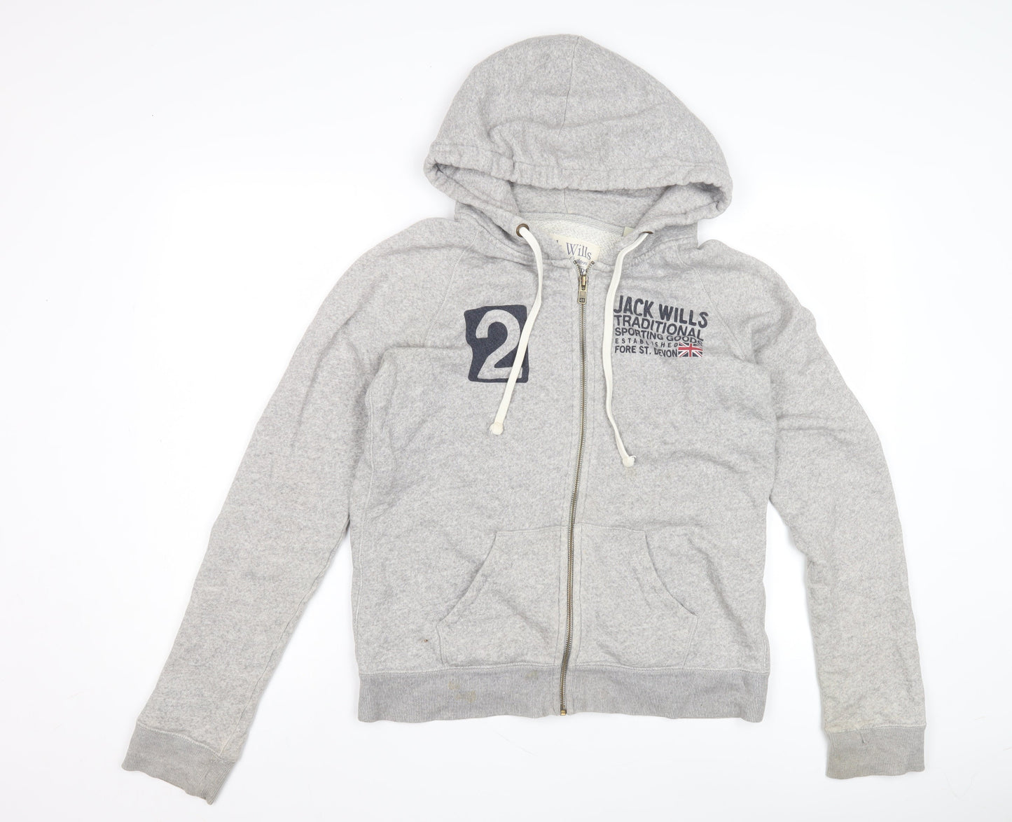 Jack Wills Grey Full Zip Hoodie Women's Size 12