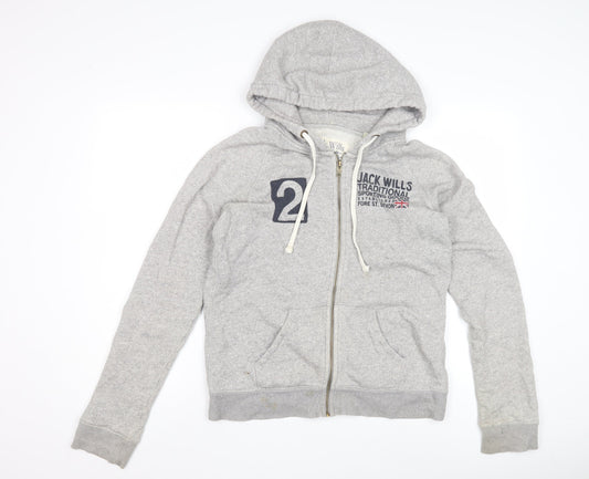 Jack Wills Grey Full Zip Hoodie Women's Size 12