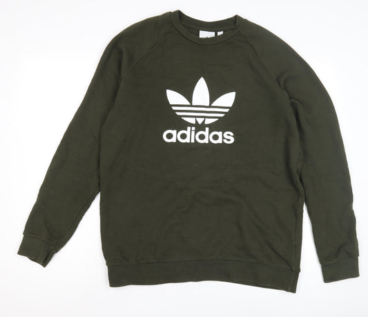 Additional front view of Adidas Men's Green Pullover Sweatshirt M