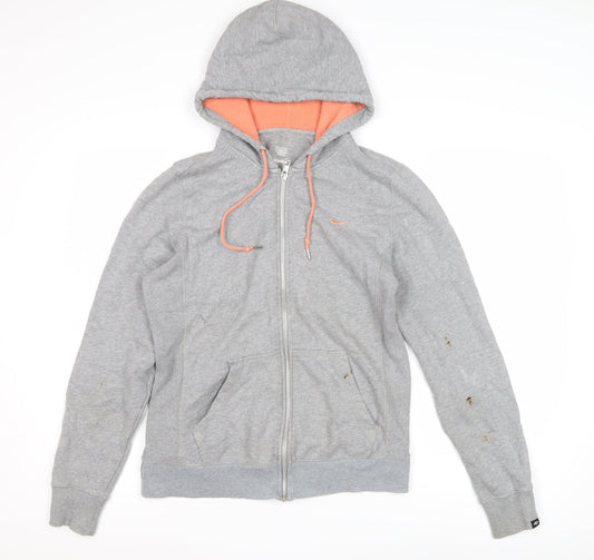 Womens UK L Regular Nike Grey Full Zip Hoodie