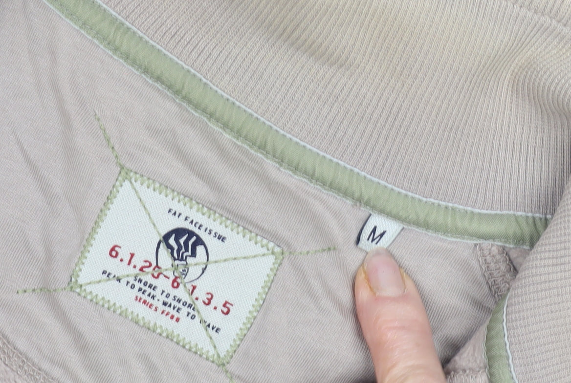 Fat Face Men's Beige Jacket M Stand-Up Collar