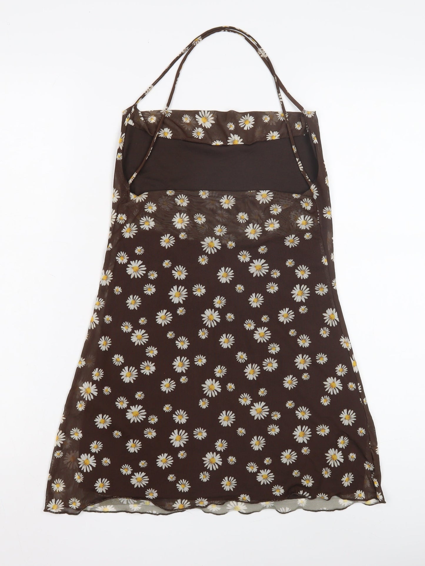 Pull & Bear Women's Brown Floral Camisole Tank Top