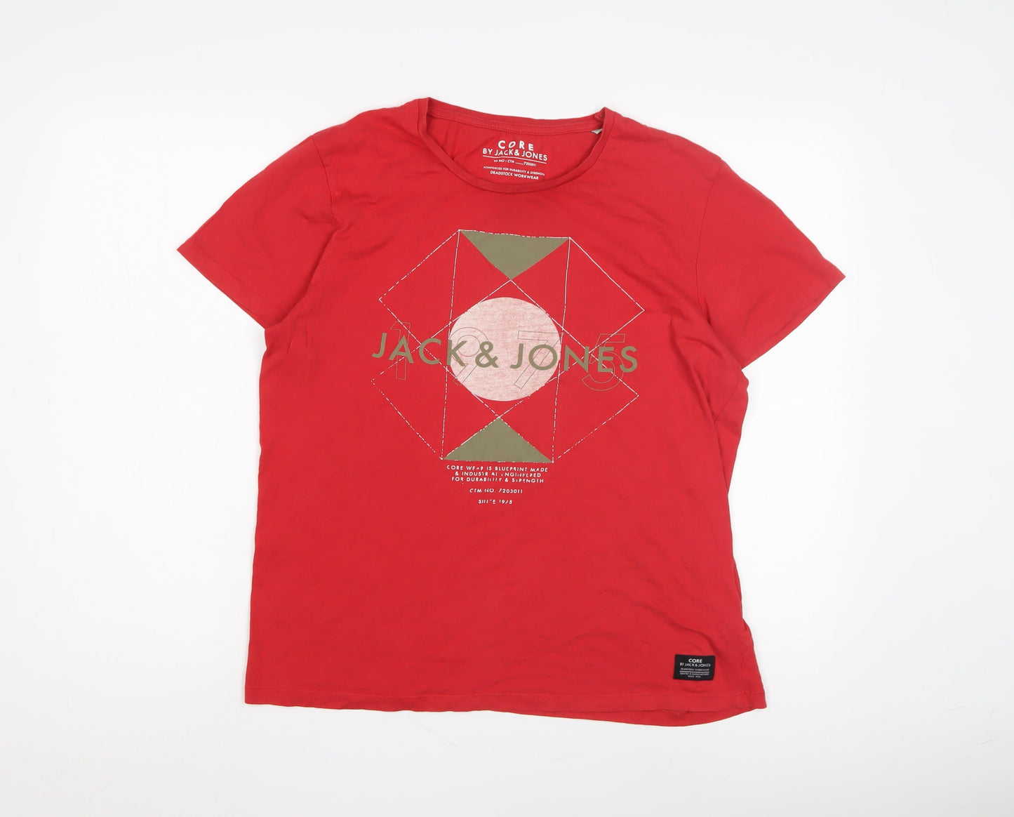 Jack & Jones Red Unisex T-Shirt, L, Casual Style