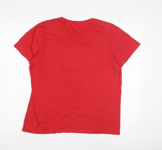 Jack & Jones Red Unisex T-Shirt, L, Casual Style