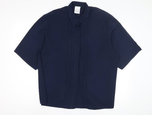 Womens UK Size 18 Alexon Blue Button-Up