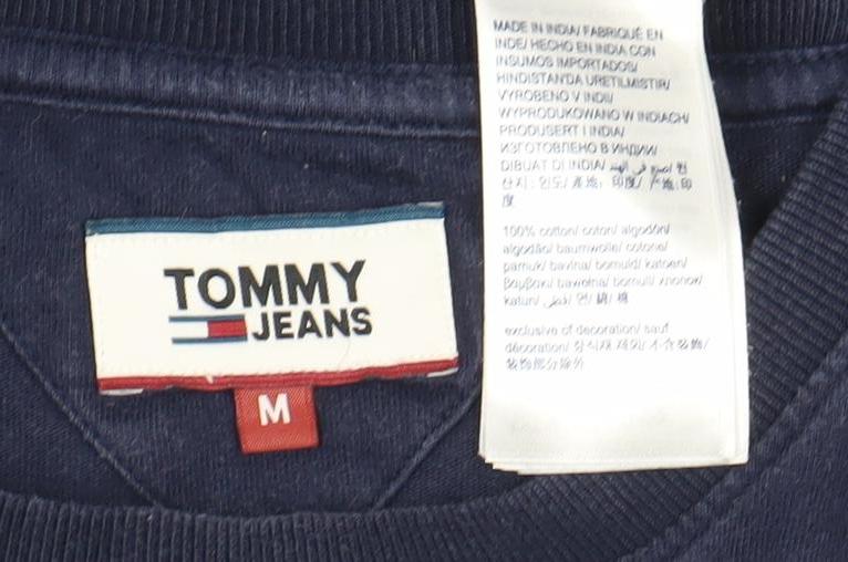 Tommy Jeans Men's Blue Graphic Long Sleeve T-Shirt M