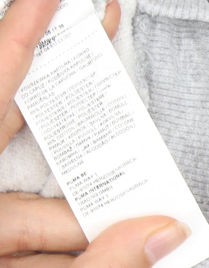 Puma Unisex Grey Pullover Hoodie Size 10