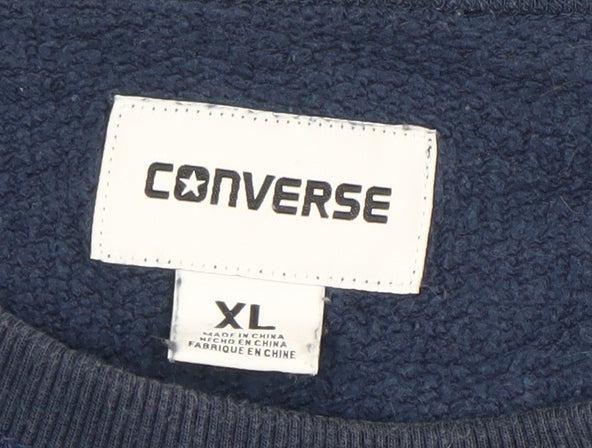 Converse Men's Blue XL Pullover Sweatshirt - Logo Accent