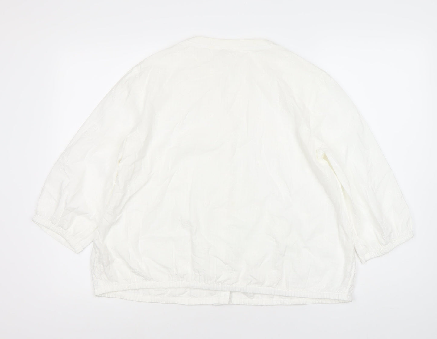 Fat Face Women's White Cotton Blouse Size 12 Casual