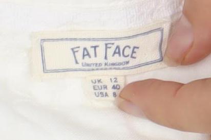 Fat Face Women's White Cotton Blouse Size 12 Casual