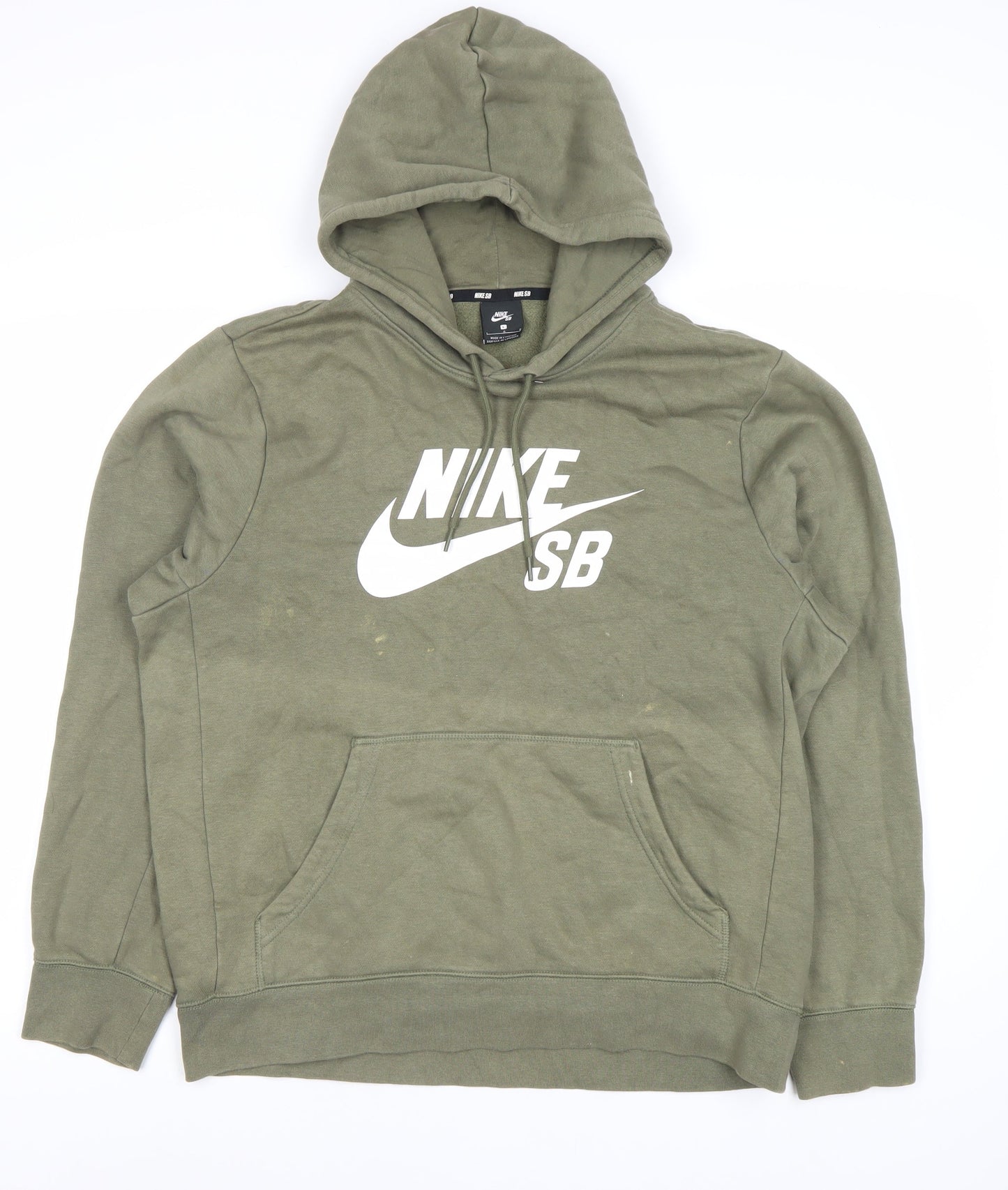 Nike Men's Green Pullover Hoodie L Logo
