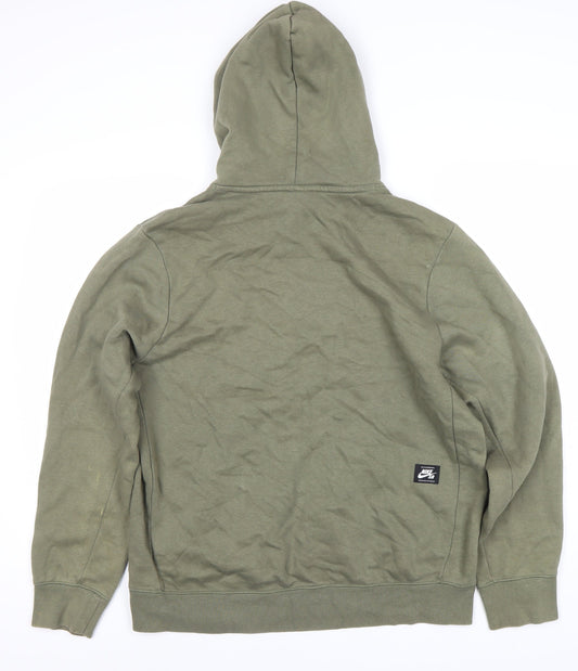Nike Men's Green Pullover Hoodie L Logo