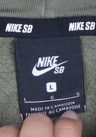 Nike Men's Green Pullover Hoodie L Logo