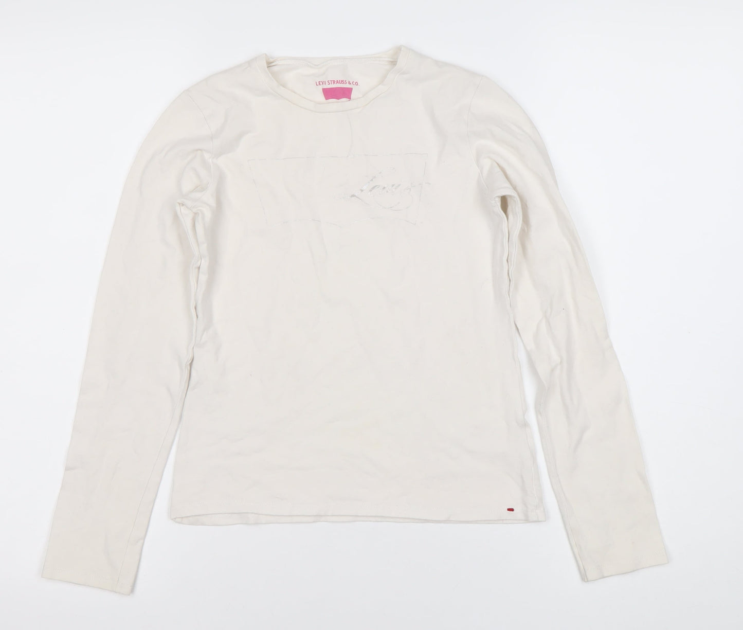 Levi Strauss Women's White Long Sleeve T-Shirt Size 12