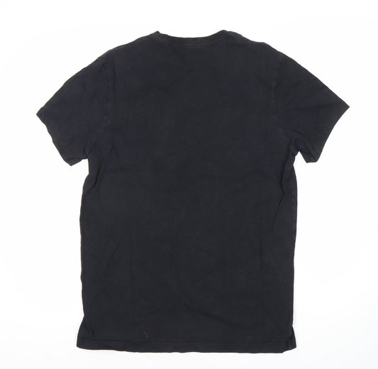 Jack Wills Men's Black Cotton Classic Fit T-Shirt, Size S