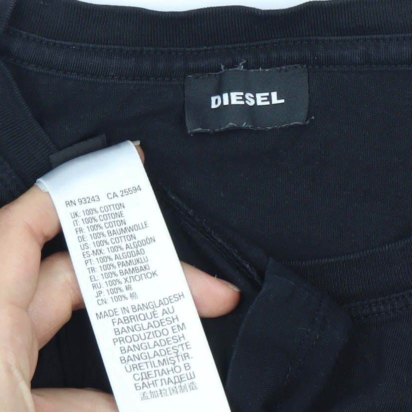 Diesel Men's Black Graphic Print T-Shirt L