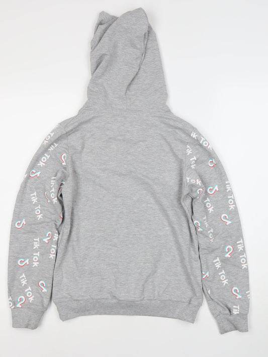 Toontoy Boys Grey TikTok Hoodie - Size 12
