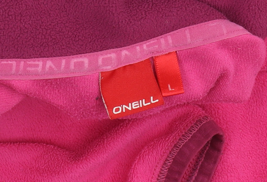 O'Neill Women's Pink Fleece Snap Pullover - Size L