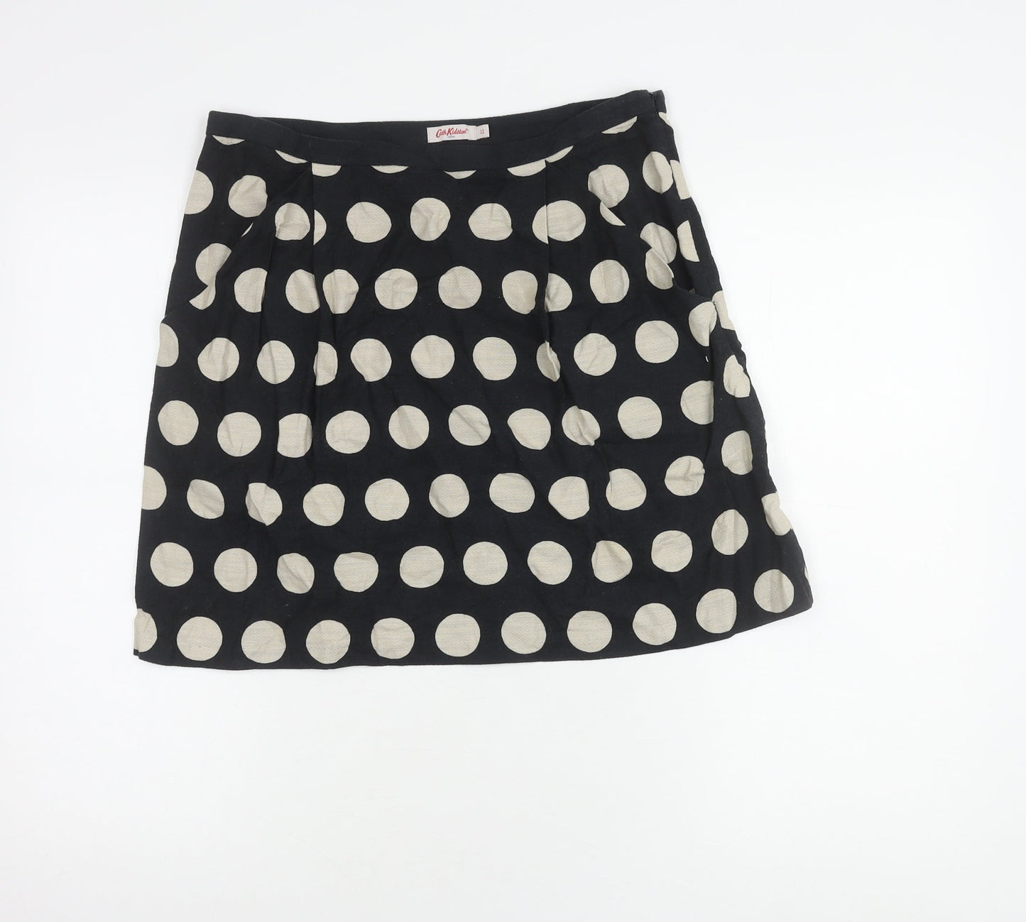Cath Kidston Women's Black Polka Dot Skirt Size 12