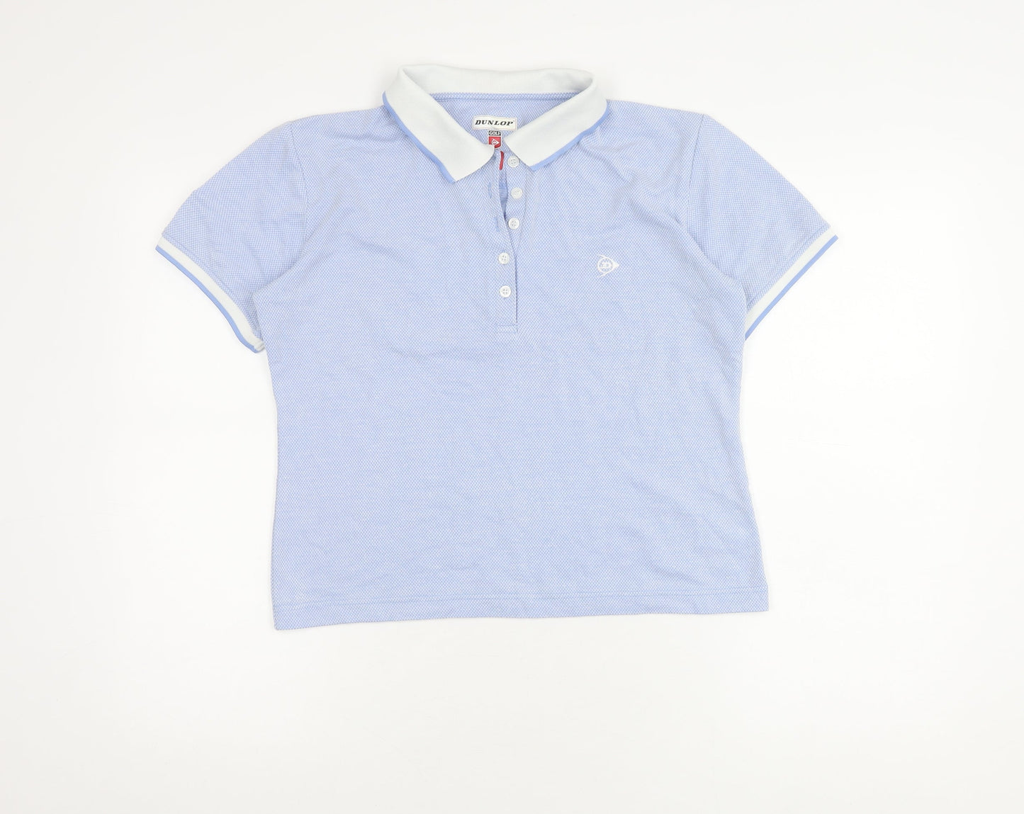 Dunlop Unisex Blue Polo Shirt Size 14 Breathable Sportswear