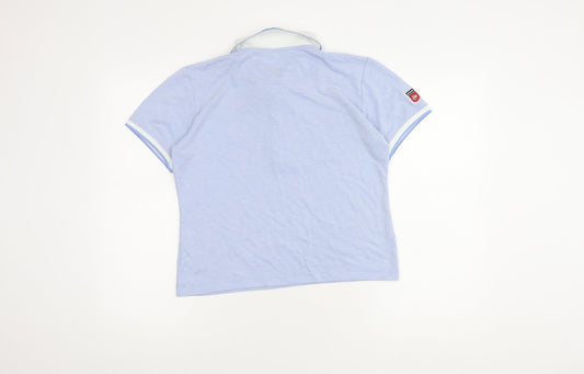 Dunlop Unisex Blue Polo Shirt Size 14 Breathable Sportswear