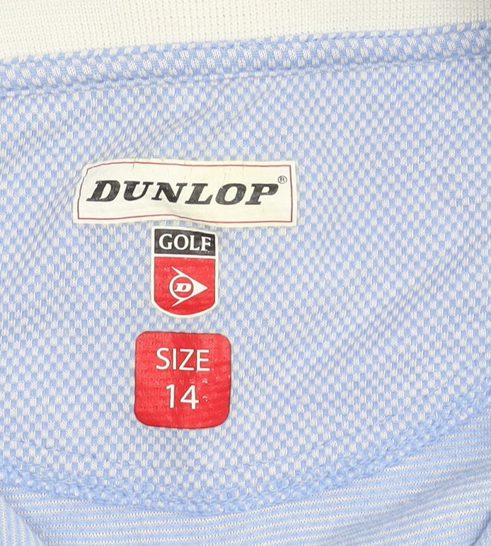 Dunlop Unisex Blue Polo Shirt Size 14 Breathable Sportswear