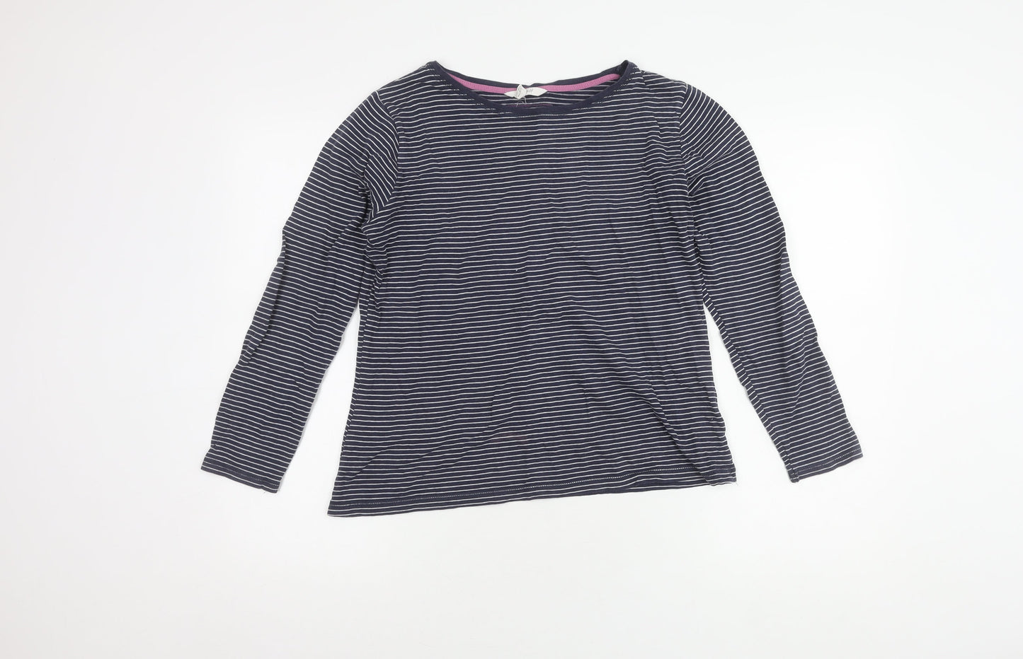 White Stuff Women's Blue Striped Long Sleeve T-Shirt Size 12