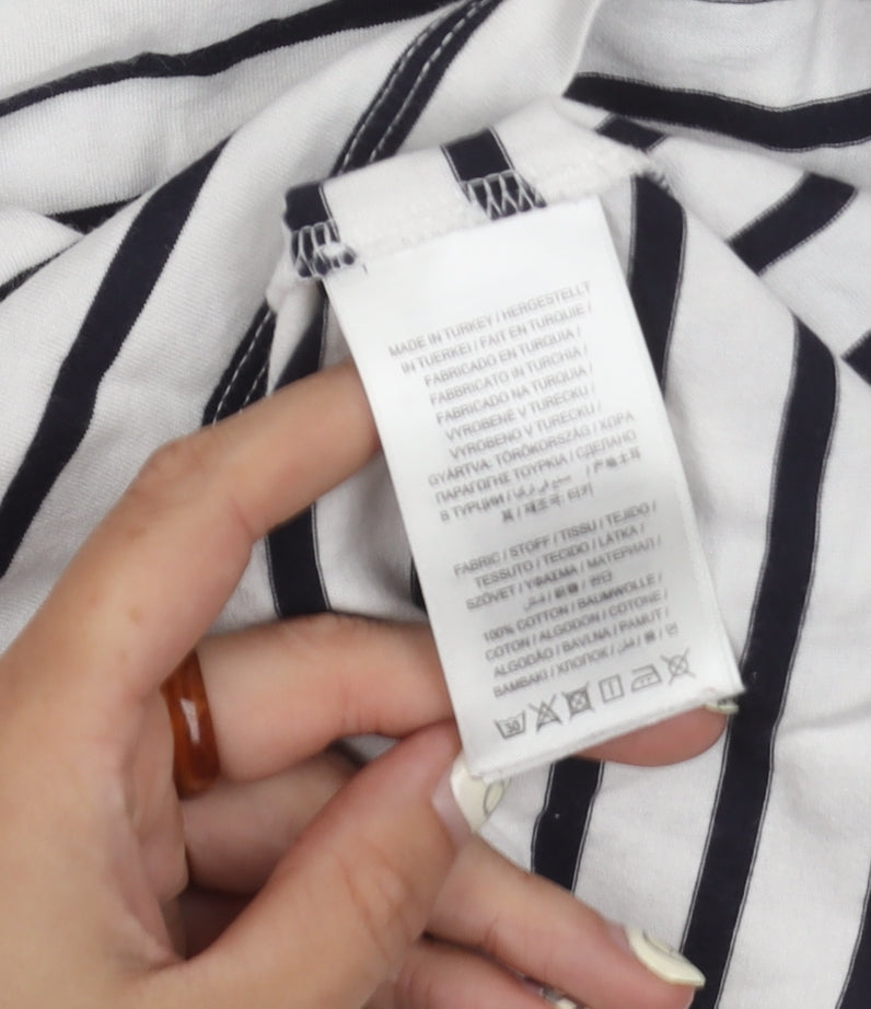Gant Women's White Striped T-Shirt, Size M, Casual