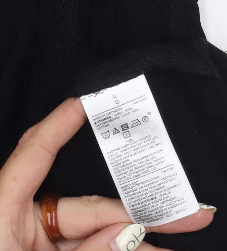 GAP Women's Black L High Neck Cotton Blouse