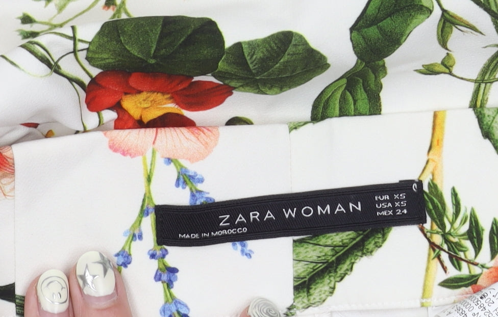 Brand and care label for Zara Woman Floral Pencil Skirt, XS, Multicoloured