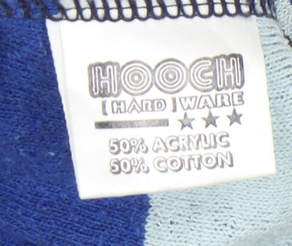 Brand and care label for Hooch women’s blue full zip knit jumper, size UK 2
