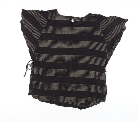Fat Face Women's Black Striped Blouse Size 16