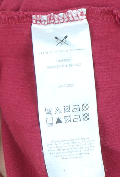 Crew Clothing Men's Red Cotton Logo T-Shirt - Size S
