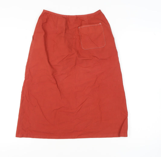 Next Women's Red High Rise Midi Skirt, Size 8