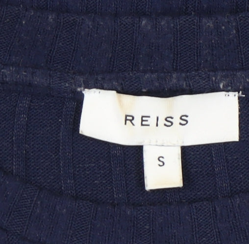 Reiss Women’s Blue Knit Crew Neck Slim Top - Size S